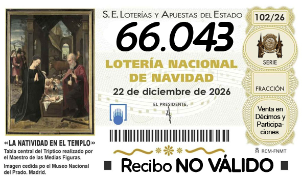 Lotería de Navidad 2026 - Nº 66.043
